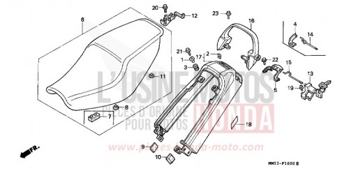 SIEGE/CAPOT ARRIERE (CBR1000FH/FJ/FM) CBR1000FH de 1987